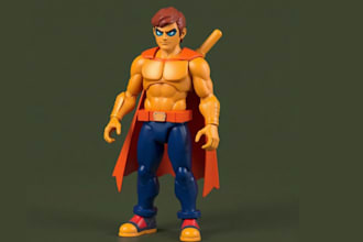design cute 3d model character, animal, mascot, toys, 3d game with cartoon