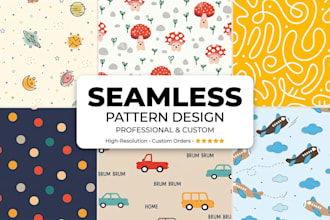 design unique seamless pattern for kids, baby products