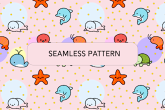 design unique seamless pattern for kids, baby products