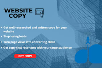 write sales copy for your website landing page, squeeze page