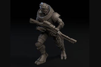 sculpt 3d warhammer 40k mini figurine, wargaming tabletop miniature,3d print stl