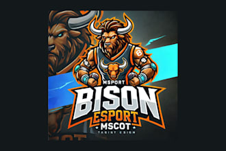 make amazing bison mascot logo with express delivery