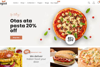 pizza shopify store online food ordering restaurant store restaurant website