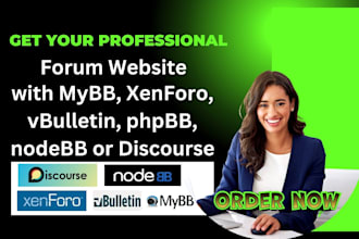 install, setup forum, online community with mybb, xenforo, nodebb, vbulletin