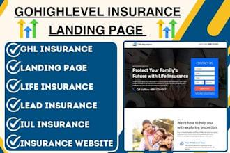do gohighlevel insurance landing page life insurance leads iul insurance website