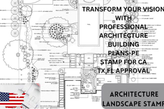 landscape architecture, building plans with pe stamp for north carolina