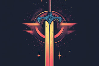 design fantasy initial logo for game, esports, twitch