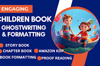 ghostwrite children story book amazon kdp book formatting, kid ebook formatting