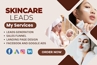generate skincare leads skincare landing page cosmetics plastic surgery lead spa