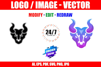 modify and redraw any logo