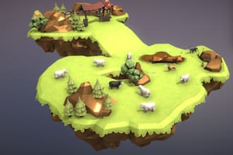 3d environment miniature terrain,sculpted  3dtoy figure stl file for 3d printing