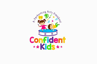 design kids fun colorful creative performing logo