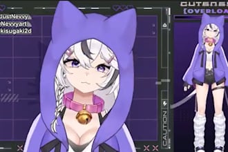 create live 2d vtuber model, 2d character, png tuber, character design