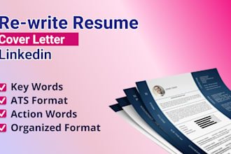 rewrite ats resume, cv, cover letter and linkedin