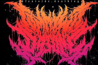 create death, black metal, grindcore, hardcore band logo