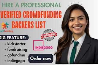 generate verified crowdfunding backers list for kickstarter indiegogo gofundme