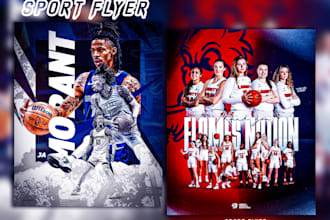 do professional sport flyer,  basketball, boxing, party flyer
