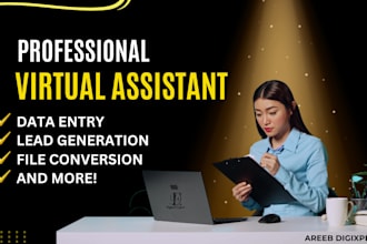 be your virtual assistant for data entry, lead generation, and file conversion