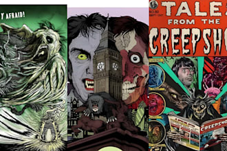 retro vintage poster 70s 80s music album cover movie horror comic poster cover