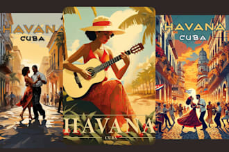 design art deco vintage retro travel poster modern travel poster illustration