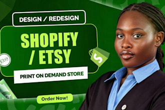 do print on demand shopify pod store, printify printful etsy store design