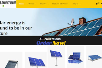 design power solar shopify store, solar website, solar panels shopify website