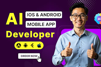develop ai mobile app, ai integration ios app, android app, flutter developer