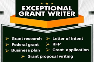 grant writing, rfp, grant research, grant proposal, business plan