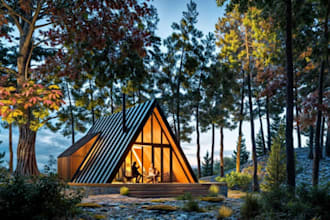 prepare drawings of a frame houses for resorts and studio