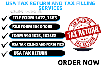 prepare, file, mail form 5472, 1120, 1040nr, 1065, 1120f, 1023 990 1023ez to irs