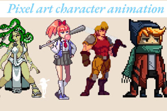 be your pixel art animation creator, game pixel art character sprite sheet game