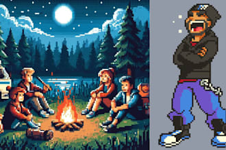 do pixel art character, pixel sprite sheet for your game