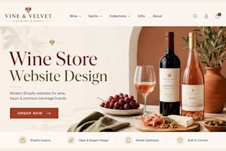 design wine shopify store wine website wine store liquor store liquor website