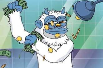 design custom memecoin character video, memecoin art, meme gif, solana memecoin