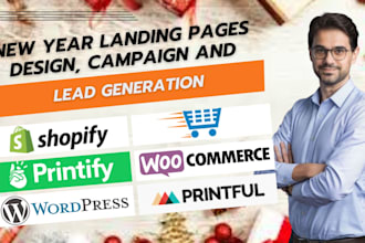 design stunning wordpress landing pages for new year campaign or lead generation