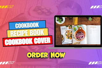 write cookbook design recipe book cover, canva cookbook kindle cover, meal plan