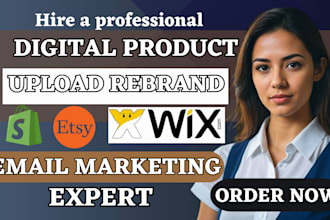 upload shopify digital product etsy ebook wix online course thinkific redesign