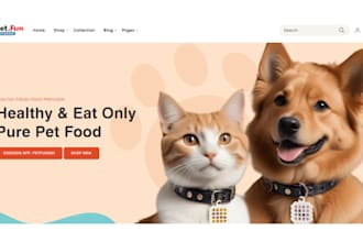 design pet shopify store pet store pet food pet website pet accessories pet care