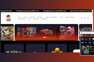 design pokemon shopify store, trading card website pokemon website pokemon store