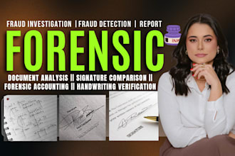 do forensic document and signature analysis, handwriting examine, report writing