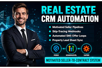 build real estate investor wholesaler CRM podio gohighlevel zapier automation