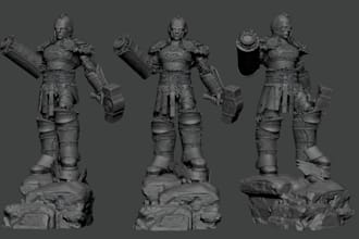 sculpt 3d character models for 3d printing anime figures in zbrush, blender