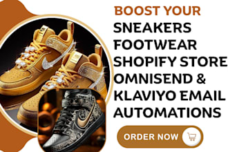 setup omnisend and klaviyo marketing automation  for sneakers shopify store