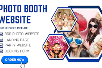 build a responsive photo booth website, party rental website with booking system