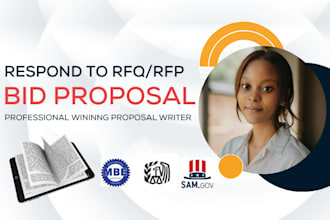 write winning government proposal, bid proposal for rfq, rfp, mbe, wbe and sba