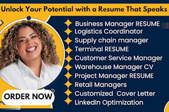 write product manager, supply chain manager, retail terminal, logistics resume