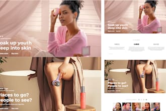 design skin care, makeup, cosmetic, hair salon website skin care website