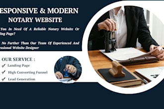design notary website notary landing page notary logo design