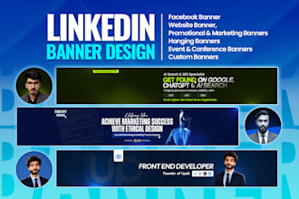 design website banner, linkedin banner and profile design