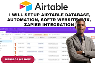 setup airtable database automation softr website wix zapier integration